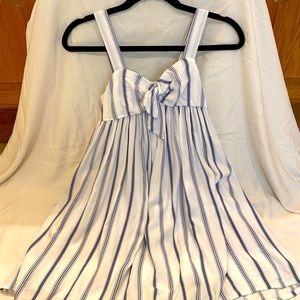 Blue and white stripe girls dress